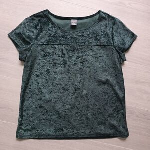 City Streets Dark Green Velvet Top